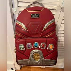 Loungefly Red and Silver Avengers Backpack